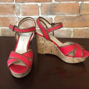 Red and Tan Wedges 8 - super cute